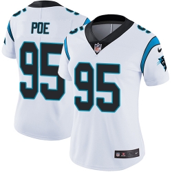 Nike Panthers #95 Dontari Poe White Womens Stitched NFL Vapor Untouchable Limited Jersey