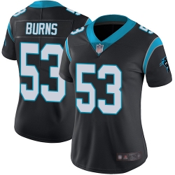 Panthers 53 Brian Burns Black Team Color Women Stitched Football Vapor Untouchable Limited Jersey