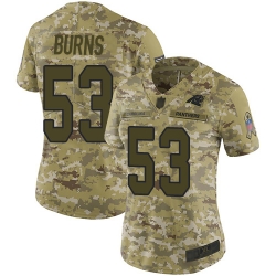 Panthers 53 Brian Burns Camo Women Stitched Football Limited 2018 Salute to Service Jersey