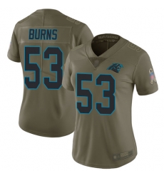Panthers 53 Brian Burns Olive Women Stitched Football Limited 2017 Salute to Service Jersey