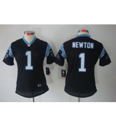 Women Nike Carolina Panthers 1# Newton Black[Women Limited Jerseys]