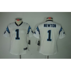 Women Nike Carolina Panthers 1# Newton White Color[Nike Limited Jerseys]