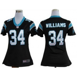 Women Nike Carolina Panthers #34 DeAngelo Williams Black Nike NFL Jerseys
