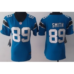 Women Nike Carolina Panthers 89 Steve Smith Blue NFL Jerseys