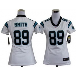 Women Nike Carolina Panthers #89 Steve Smith White Nike NFL Jerseys