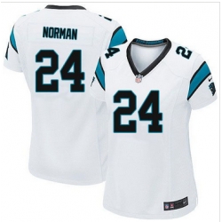 Women Nike Panthers #24 Josh Norman White Stitched NFL Elite Jersey