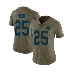 Womens Carolina Panthers 25 Eric Reid Limited Olive 2017 Salute to Service Football Jersey