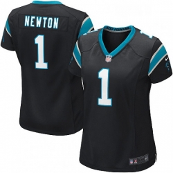 Womens Nike Carolina Panthers 1 Cam Newton Game Black Team Color NFL Jersey