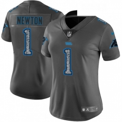 Womens Nike Carolina Panthers 1 Cam Newton Gray Static Vapor Untouchable Limited NFL Jersey