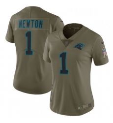 Womens Nike Carolina Panthers 1 Cam Newton Limited Olive 2017 Salute to Service NFL Jersey