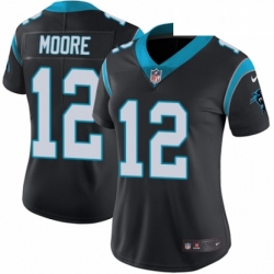 Womens Nike Carolina Panthers 12 DJ Moore Black Team Color Vapor Untouchable Elite Player NFL Jersey