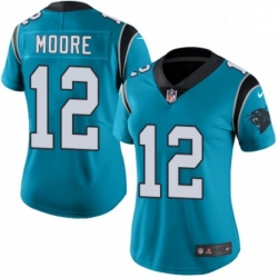 Womens Nike Carolina Panthers 12 DJ Moore Blue Alternate Vapor Untouchable Elite Player NFL Jersey