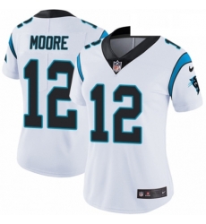 Womens Nike Carolina Panthers 12 DJ Moore White Vapor Untouchable Limited Player NFL Jersey