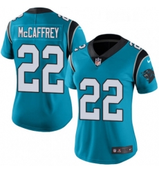 Womens Nike Carolina Panthers 22 Christian McCaffrey Blue Alternate Vapor Untouchable Limited Player NFL Jersey