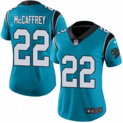Womens Nike Carolina Panthers 22 Christian McCaffrey Limited Blue Rush Vapor Untouchable NFL Jersey