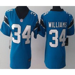 Womens Nike Carolina Panthers 34 DeAngelo Williams Blue Game Team NFL Jersey