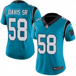 Womens Nike Carolina Panthers 58 Thomas Davis Blue Alternate Vapor Untouchable Limited Player NFL Jersey