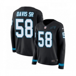 Womens Nike Carolina Panthers 58 Thomas Davis Limited Black Therma Long Sleeve NFL Jersey