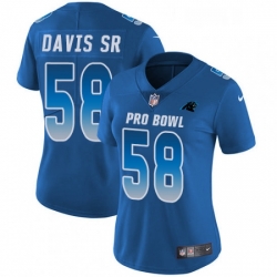 Womens Nike Carolina Panthers 58 Thomas Davis Limited Royal Blue 2018 Pro Bowl NFL Jersey