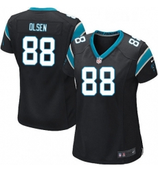Womens Nike Carolina Panthers 88 Greg Olsen Game Black Team Color NFL Jersey