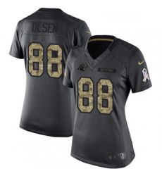 Womens Nike Carolina Panthers 88 Greg Olsen Limited Black 2016 Salute to Service NFL Jersey