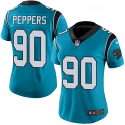Womens Nike Carolina Panthers 90 Julius Peppers Limited Blue Rush Vapor Untouchable NFL Jersey