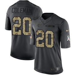 Nike Panthers #20 Kurt Coleman Black Youth Stitched NFL Limited 2016 Salute to Service Jersey