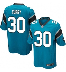 Nike Panthers #30 Stephen Curry Blue Alternate Youth Stitched NFL Elite Jersey