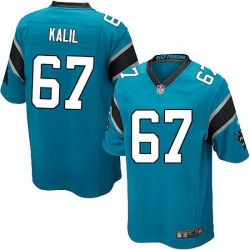 Nike Panthers #67 Ryan Kalil Blue Alternate Youth Stitched NFL Elite Jersey