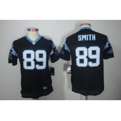 Nike Youth Carolina Panthers #89 Smith Black Color[Youth Limited Jerseys]