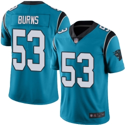 Panthers 53 Brian Burns Blue Youth Stitched Football Limited Rush Jersey