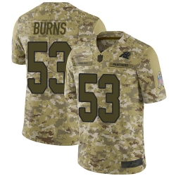 Panthers 53 Brian Burns Camo Youth Stitched Football Limited 2018 Salute to Service Jersey