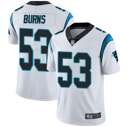 Panthers 53 Brian Burns White Youth Stitched Football Vapor Untouchable Limited Jersey