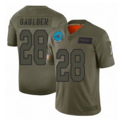 Youth Carolina Panthers 28 Rashaan Gaulden Limited Camo 2019 Salute to Service Football Jersey