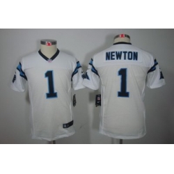 Youth Nike Carolina Panthers #1 Newton White Color[Youth Limited Jerseys]