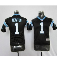 Youth Nike Carolina Panthers #1 Newton black color Jersey