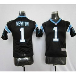 Youth Nike Carolina Panthers #1 Newton black color Jersey