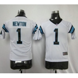 Youth Nike Carolina Panthers #1 Newton white color Jersey