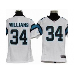 Youth Nike Carolina Panthers #34 DeAngelo Williams white Jerseys