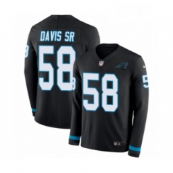 Youth Nike Carolina Panthers 58 Thomas Davis Limited Black Therma Long Sleeve NFL Jersey