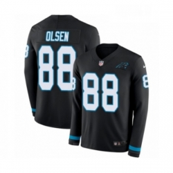 Youth Nike Carolina Panthers 88 Greg Olsen Limited Black Therma Long Sleeve NFL Jersey