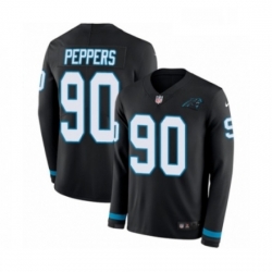 Youth Nike Carolina Panthers 90 Julius Peppers Limited Black Therma Long Sleeve NFL Jersey
