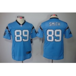 Youth Nike NFL Carolina Panthers #89 Steve Smith Blue Color [Youth Limited Jerseys]