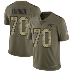 Youth Nike Panthers #70 Trai Turner Olive Camo Stitched NFL Limited 2017 Salute to Service Jersey