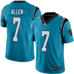 Youth Panthers 7 Kyle Allen Blue Stitched Football Limited Rush Jersey