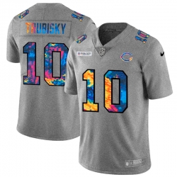 Chicago Bears 10 Mitchell Trubisky Men Nike Multi Color 2020 NFL Crucial Catch NFL Jersey Greyheather