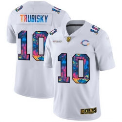 Chicago Bears 10 Mitchell Trubisky Men White Nike Multi Color 2020 NFL Crucial Catch Limited NFL Jersey