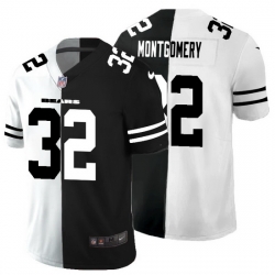 Chicago Bears 32 David Montgomery Men Black V White Peace Split Nike Vapor Untouchable Limited NFL Jersey