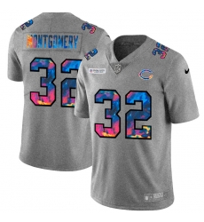 Chicago Bears 32 David Montgomery Men Nike Multi Color 2020 NFL Crucial Catch NFL Jersey Greyheather