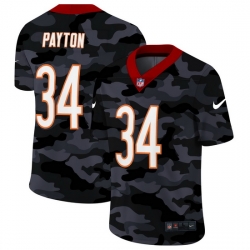 Chicago Bears 34 Walter Payton Men Nike 2020 Black CAMO Vapor Untouchable Limited Stitched NFL Jersey